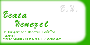 beata wenczel business card